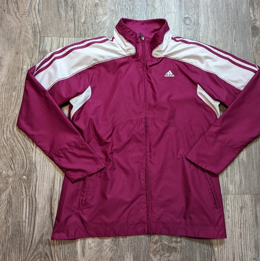 Adidas‎ women's activewear rain protection full zip Fuschia Size L